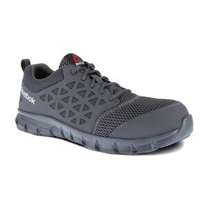 Reebok Men's Sublite Cushion Composite Toe Work Shoes in Gray, size 9.5M